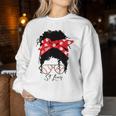 St Louis Messy Bun Baseball Fan Souvenir I Love St Louis Women Sweatshirt Personalized Gifts