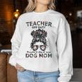 Teacher Off Duty Promoted To Stay At Home Dog Mom Women Sweatshirt Unique Gifts