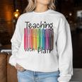 Teaching With Flair Preschool Teacher First Day Of School Women Sweatshirt Funny Gifts