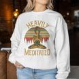 Vintage Heavily Meditated Yoga Meditation Spiritual Warrior Women Sweatshirt Unique Gifts