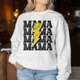 Vintage Softball Mama Distressed Lightning Bolt Mom Women Sweatshirt Unique Gifts