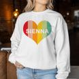 Youth Girls Sienna Name Heart Retro Vintage Women Sweatshirt Unique Gifts