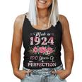 100 Year Old Made In 1924 Floral 100Th Birthday Women Women Tank Top