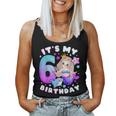 6Th Birthday Girl 6 Years Mermaid Number 6 Women Tank Top