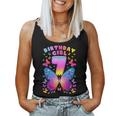 7Th Birthday Girl 7 Years Butterfly Number 7 Women Tank Top