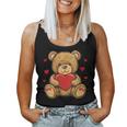 Adorable Osito De Peluche Con Corazón- Peluche De Amor Cuello Camiseta sin mangas para mujer