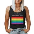 Aesthetic Lgbt Rainbow Flag Kiss Whoever The Fuck You Want Women Tank Top