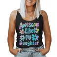 Awesome Like My Daughter Mommy Groovy Graphic Mother's Day Women Tank Top