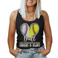 Ball Sister Heart Baseball Softball Sister Women Tank Top