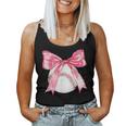 Baseball Mom Coquette Pink Bow Baseball Mama Women Tank Top