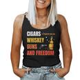 Cigars Whiskey Guns And Freedom Whisky Cigar Lover Women Tank Top