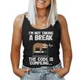 The Code Is Compiling Coder Sloth Coding Programmateur Amusant Women Tank Top