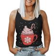 Coffee Candy Cane Christmas Pajama X-Mas Snowflakes Women Tank Top