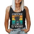 Coffee Because Murder Is Wrong Black Vintage Cat Women Tank Top