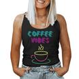 Coffee Vibes Groovy 80'S Eighties Retro Vintage Latte Cafe Women Tank Top