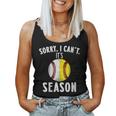 Cool Softball Mom Baseball Sorry I Can't Its Baseball Season Women Tank Top