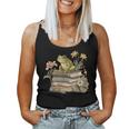 Cottagecore Aesthetic Frog Reading Book Mushroom Lover Women Tank Top