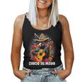 Cute Donkey Cinco De Mayo Mexican Holiday Guitar Music Women Tank Top