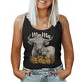 Cute Mama Highland Cow With Baby Calf Flower Cool Animal Women Tank Top