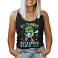 Dabbing Earth Day 2024 Groovy Go Planet It's Your Earth Day Women Tank Top