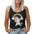 Dabbing Unicorn Cute Unicorn Dab Dance With Rainbow Women Tank Top