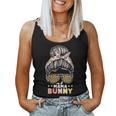 Damen Lustiges Mama Bunny Frohe Ostern 2024 Leopard Messy Bun Mit-Ausschnitt Tank Top Frauen