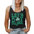 Lets Day Drink Groovy Vintage St Patrick's Day Women's Lucky Women Tank Top