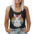Distressed Retro Vintage Graphic Rainbow White Rabbit Women Tank Top