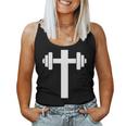 Dumbbell Barbell Cross Christian Gym Workout Lifting Women Tank Top