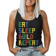 Eat Sleep Build Repeat Master Builder Block Boys Girls Women Tank Top