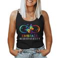 Embrace Neurodiversity Rainbow Butterfly Autism Awareness Women Tank Top