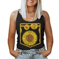 Florist Floral Cute Yellow Flower Pocket Sunflower Women Tank Top