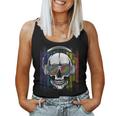 Edm Rainbow Skull Dj Rave Edm Party Women Tank Top