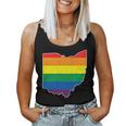 Gay Pride Flag Ohio State Map Rainbow Stripes Women Tank Top