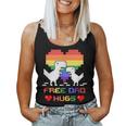 Gay Pride Lgbtq Rainbow Flag Proud Lesbian Free Dad Hugs Women Tank Top