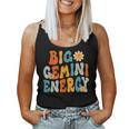 Gemini Big Energy Retro Smile Flower Zodiac Birthday Women Women Tank Top