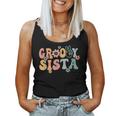 Groovy Sista Retro Sister Matching Family 1St Birthday Party Women Tank Top