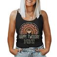 Happy Twosday 22222 Leopard Rainbow Twos Day 2022 Teacher Women Tank Top