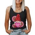 Happy Valentine's Day Gnome With Leopard Sunflower Valentine Women Tank Top