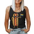Hotdog Us Flag Sunglasses Rainbow Flag Gay Pride Lgbtq Food Women Tank Top
