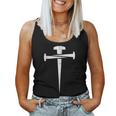 Jesus Cross Three Nails Christian Vintage Cross Made Nails Women Tank Top