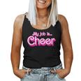 My Job Is Cheer Pink Retro Cheer Mom Girls Women Tank Top