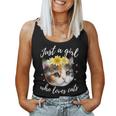 Just A Girl Who Loves Cats Cute Calico Cat Lover Women Tank Top