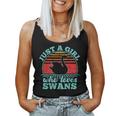 Just A Girl Who Loves Swans Retro Vintage Style Women Women Tank Top