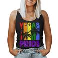 Las Vegas Pride Gay Pride Lgbtq Rainbow Palm Trees Women Tank Top