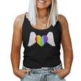 Lgbt Rainbow Heart With Angel Wings Lesbian Gay Pride Women Tank Top