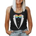 Lgbtq Tuxedo Rainbow Tuxedo Suspenders Gay Pride Month Women Tank Top