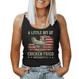 A Little Bit Of Chicken Fried Southern Style Usa Flag Women Tank Top