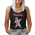 Thelma Name Personalized Birthday Dabbing Unicorn Queen Women Tank Top