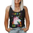 I Love My Gay Son Unicorn Rainbow Parent Of Gay Child Women Tank Top